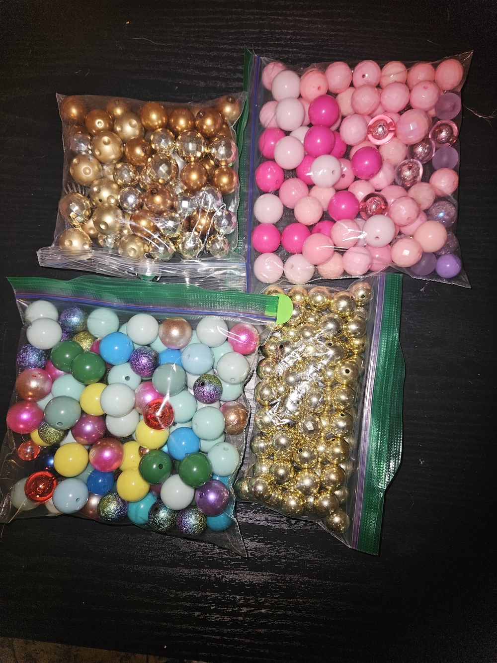 Kids Craft Bead Pack - Pink, Gold and Multi-Color Beads